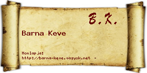Barna Keve névjegykártya
